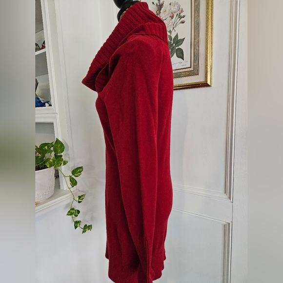 INC International Concepts Womens Red Pullover Turtleneck Sweater dress Sz L - Picture 3 of 4